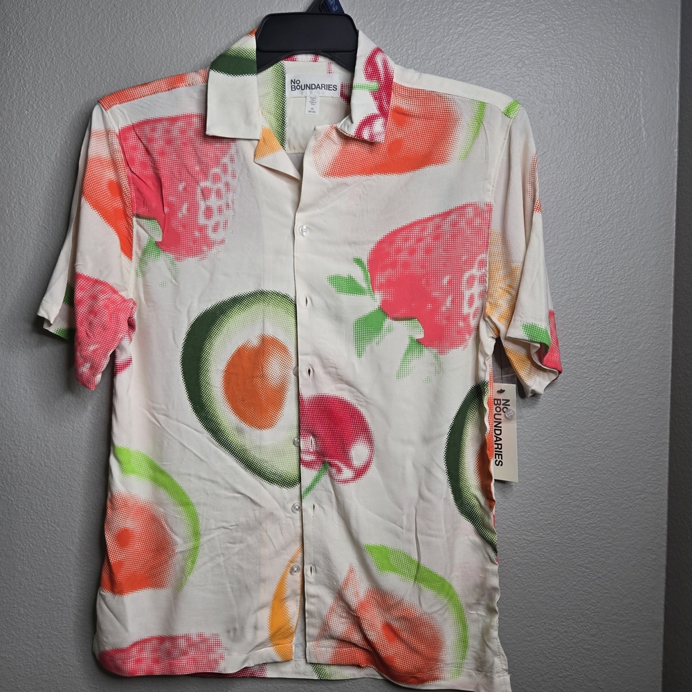 No Boundaries Colorful Fruit Print Shirt
